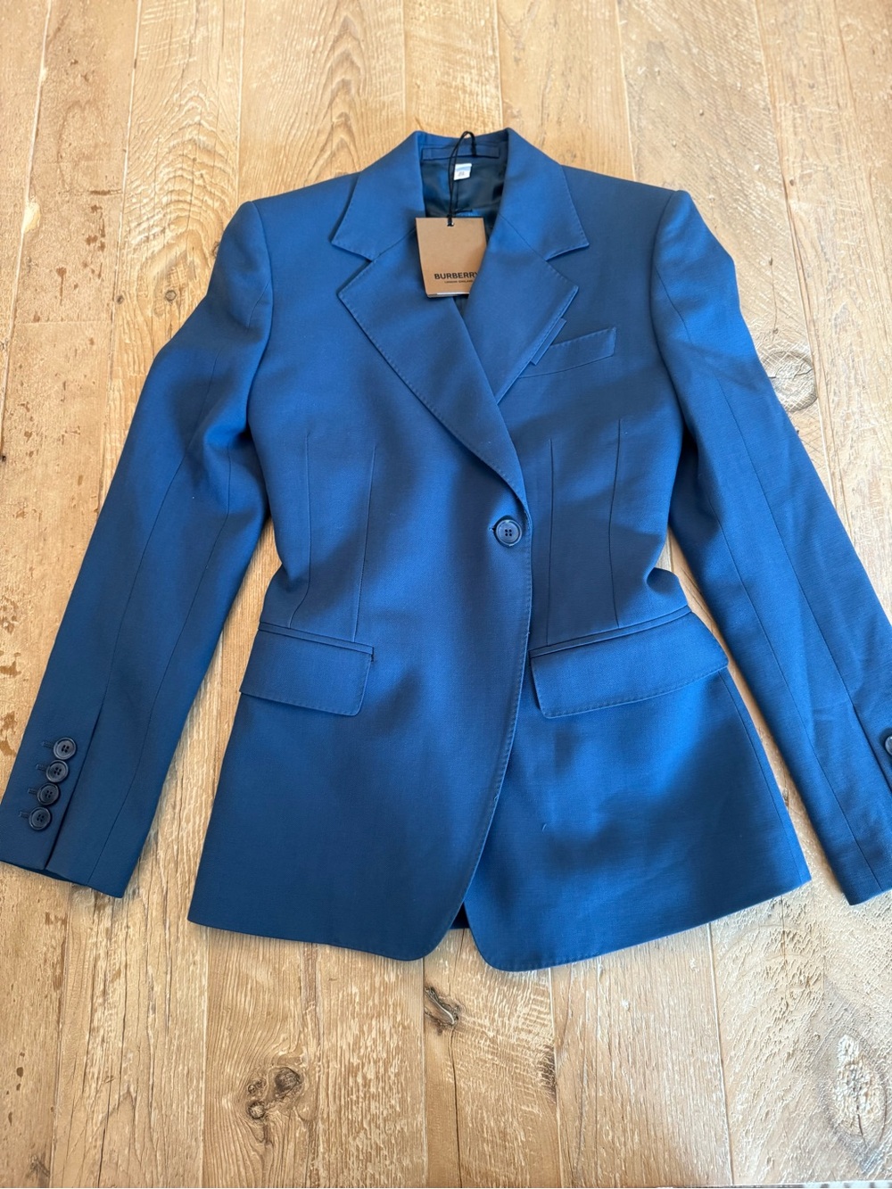 NWT Burberry Tailored Soft Blue Women's Blazer Jacket 2